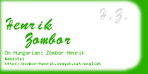henrik zombor business card